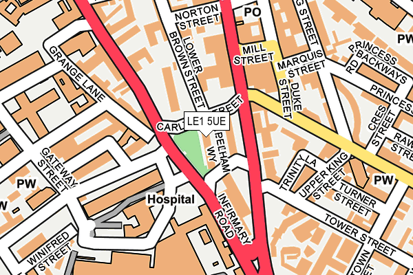 LE1 5UE map - OS OpenMap – Local (Ordnance Survey)