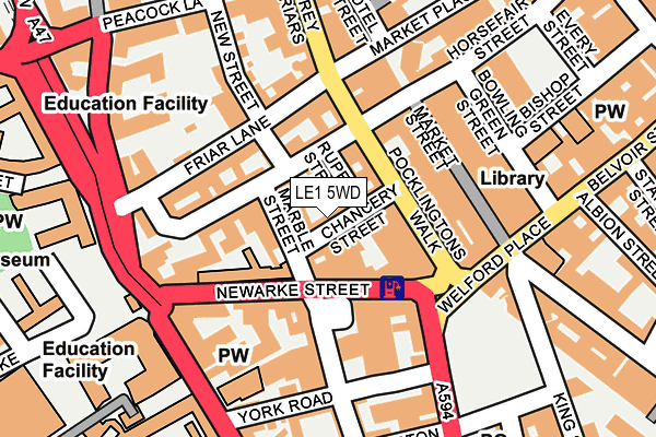 LE1 5WD map - OS OpenMap – Local (Ordnance Survey)