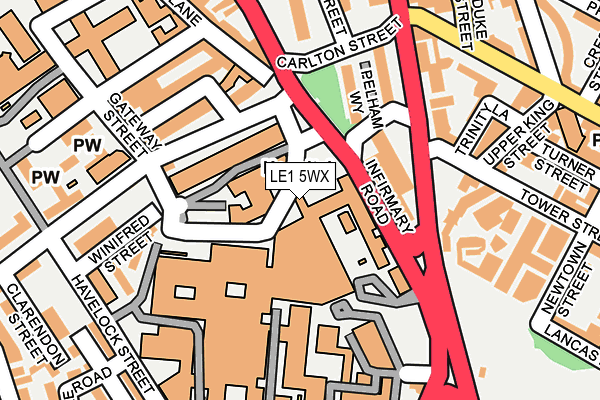 LE1 5WX map - OS OpenMap – Local (Ordnance Survey)