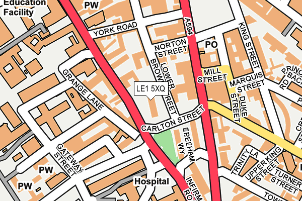 LE1 5XQ map - OS OpenMap – Local (Ordnance Survey)