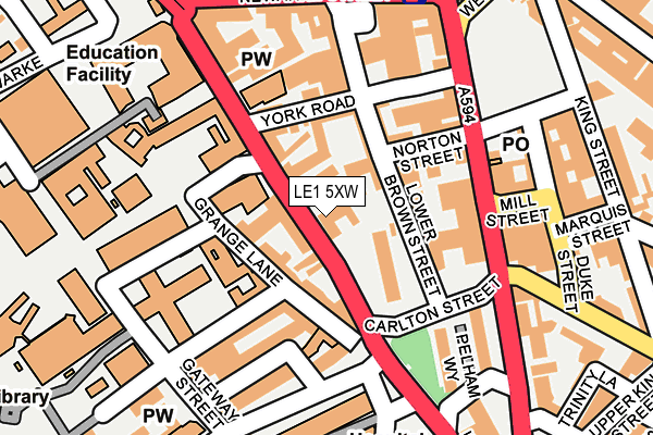 LE1 5XW map - OS OpenMap – Local (Ordnance Survey)