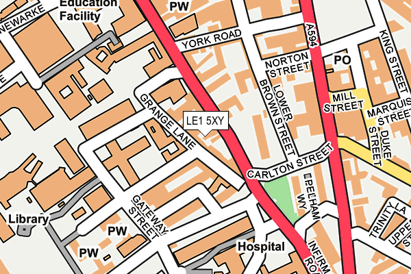 LE1 5XY map - OS OpenMap – Local (Ordnance Survey)