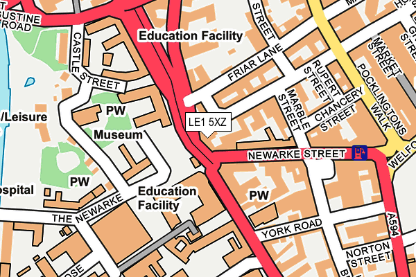 LE1 5XZ map - OS OpenMap – Local (Ordnance Survey)