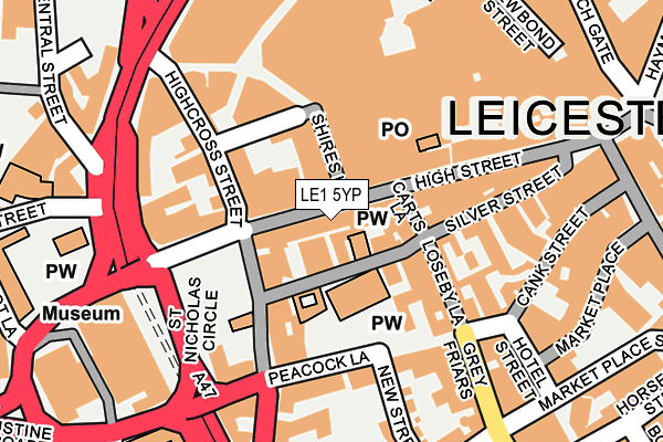 LE1 5YP map - OS OpenMap – Local (Ordnance Survey)
