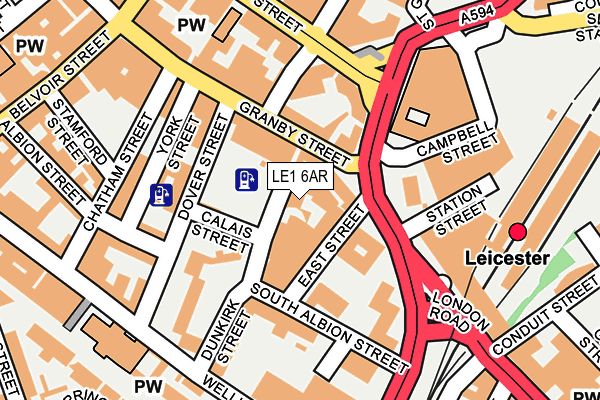 LE1 6AR map - OS OpenMap – Local (Ordnance Survey)