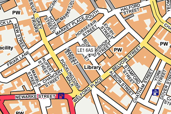 LE1 6AS map - OS OpenMap – Local (Ordnance Survey)