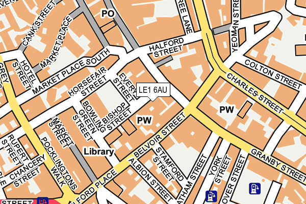 LE1 6AU map - OS OpenMap – Local (Ordnance Survey)