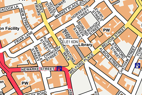 LE1 6DN map - OS OpenMap – Local (Ordnance Survey)