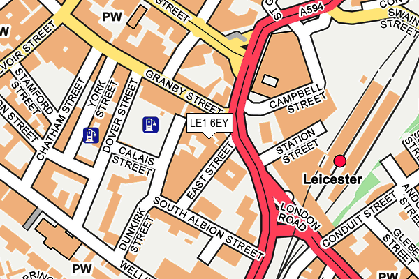 LE1 6EY map - OS OpenMap – Local (Ordnance Survey)