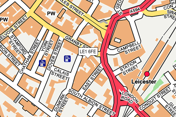 LE1 6FE map - OS OpenMap – Local (Ordnance Survey)