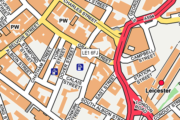 LE1 6FJ map - OS OpenMap – Local (Ordnance Survey)