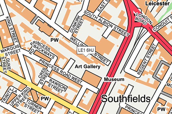 LE1 6HJ map - OS OpenMap – Local (Ordnance Survey)