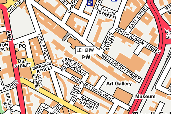LE1 6HW map - OS OpenMap – Local (Ordnance Survey)