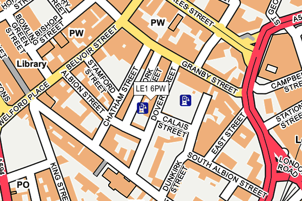 LE1 6PW map - OS OpenMap – Local (Ordnance Survey)