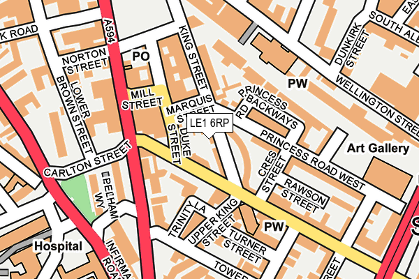 LE1 6RP map - OS OpenMap – Local (Ordnance Survey)