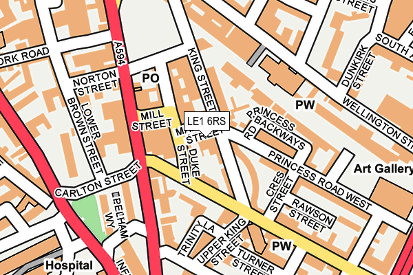 LE1 6RS map - OS OpenMap – Local (Ordnance Survey)