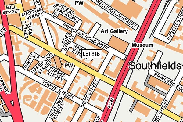 LE1 6TB map - OS OpenMap – Local (Ordnance Survey)