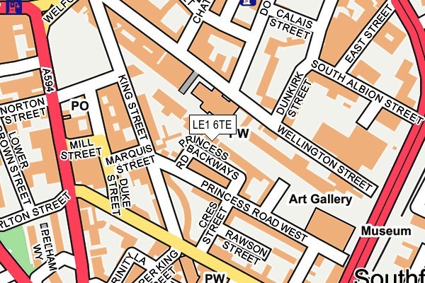 LE1 6TE map - OS OpenMap – Local (Ordnance Survey)