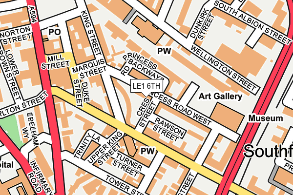 LE1 6TH map - OS OpenMap – Local (Ordnance Survey)