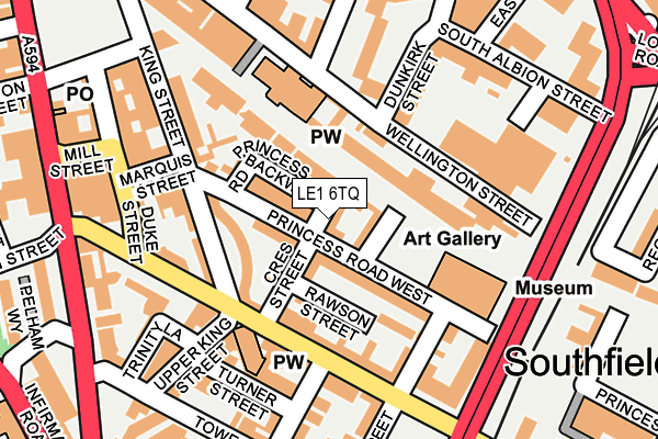 LE1 6TQ map - OS OpenMap – Local (Ordnance Survey)