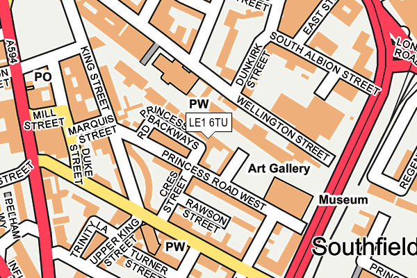 LE1 6TU map - OS OpenMap – Local (Ordnance Survey)