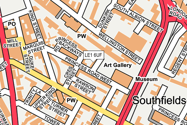 LE1 6UF map - OS OpenMap – Local (Ordnance Survey)