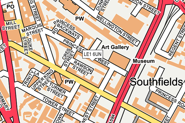 LE1 6UN map - OS OpenMap – Local (Ordnance Survey)