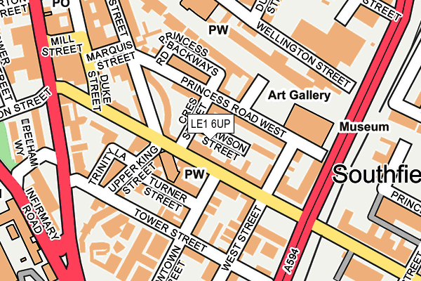 LE1 6UP map - OS OpenMap – Local (Ordnance Survey)