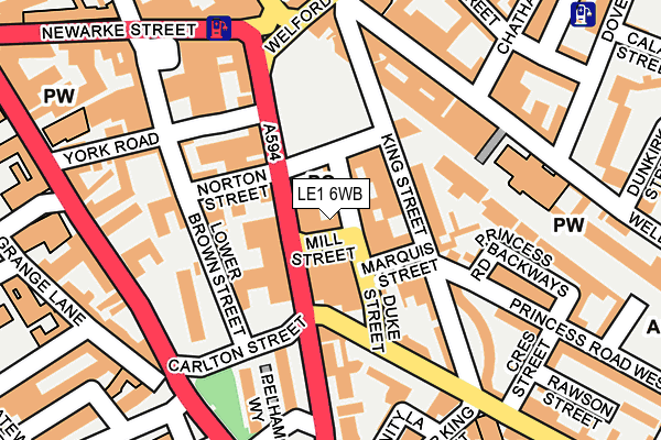 LE1 6WB map - OS OpenMap – Local (Ordnance Survey)