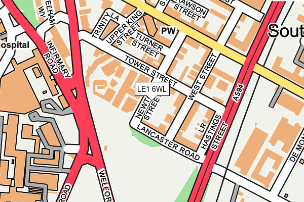 LE1 6WL map - OS OpenMap – Local (Ordnance Survey)