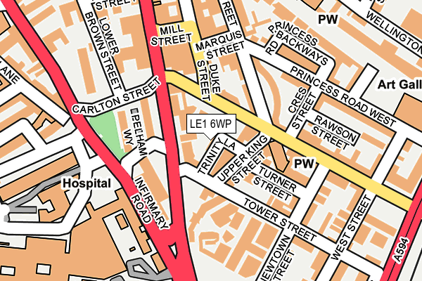 LE1 6WP map - OS OpenMap – Local (Ordnance Survey)