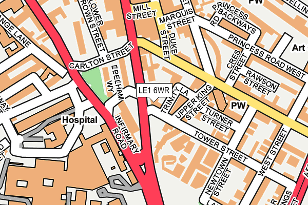 LE1 6WR map - OS OpenMap – Local (Ordnance Survey)