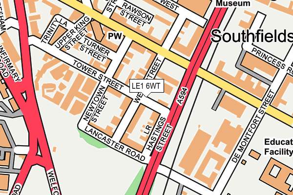 LE1 6WT map - OS OpenMap – Local (Ordnance Survey)
