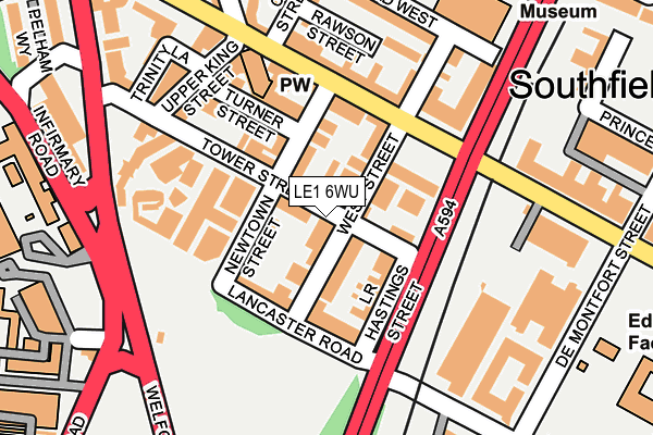 LE1 6WU map - OS OpenMap – Local (Ordnance Survey)
