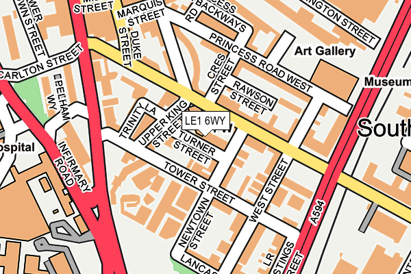 LE1 6WY map - OS OpenMap – Local (Ordnance Survey)