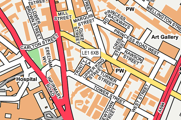 LE1 6XB map - OS OpenMap – Local (Ordnance Survey)