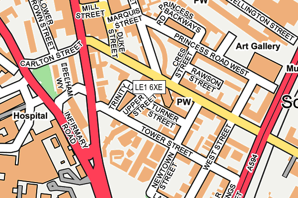 LE1 6XE map - OS OpenMap – Local (Ordnance Survey)