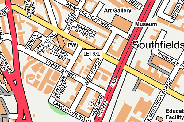 LE1 6XL map - OS OpenMap – Local (Ordnance Survey)