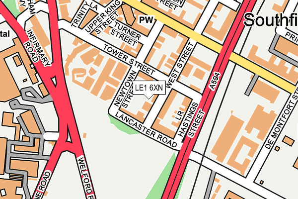 LE1 6XN map - OS OpenMap – Local (Ordnance Survey)