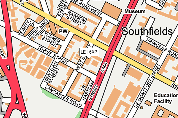 LE1 6XP map - OS OpenMap – Local (Ordnance Survey)