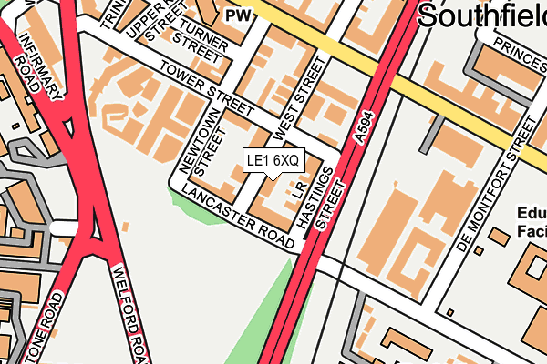 LE1 6XQ map - OS OpenMap – Local (Ordnance Survey)