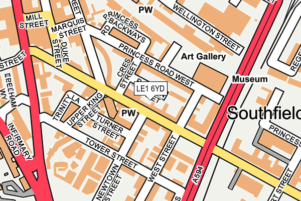 LE1 6YD map - OS OpenMap – Local (Ordnance Survey)
