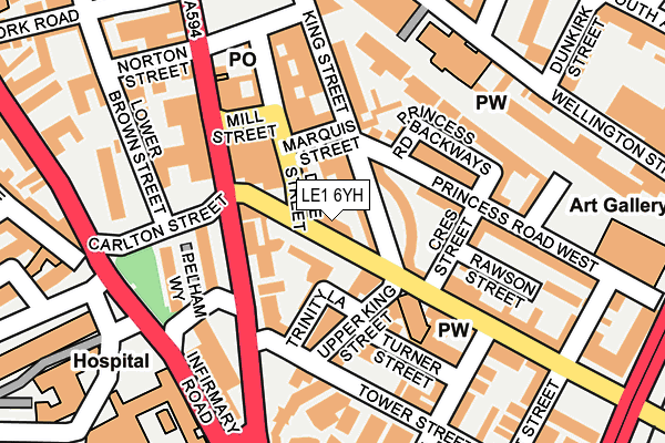 LE1 6YH map - OS OpenMap – Local (Ordnance Survey)