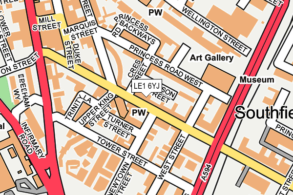 LE1 6YJ map - OS OpenMap – Local (Ordnance Survey)