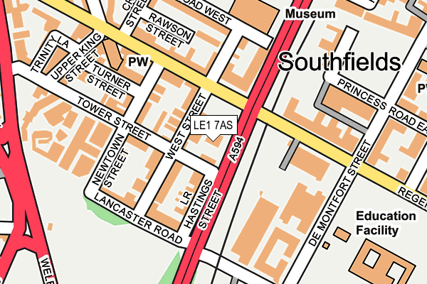 LE1 7AS map - OS OpenMap – Local (Ordnance Survey)