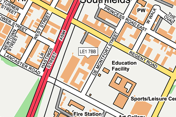 LE1 7BB map - OS OpenMap – Local (Ordnance Survey)