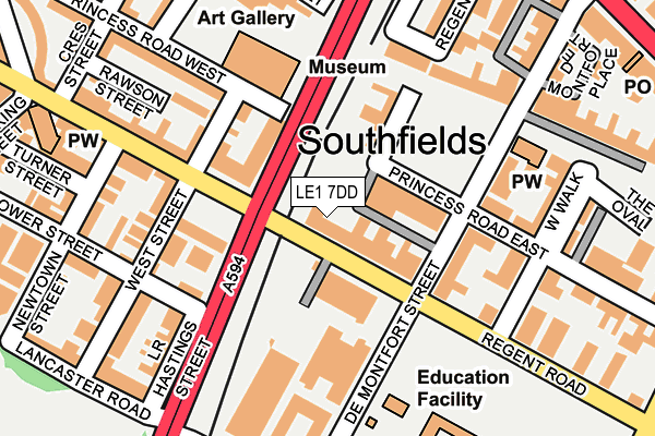 LE1 7DD map - OS OpenMap – Local (Ordnance Survey)