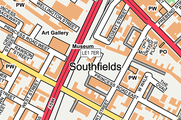 LE1 7ER map - OS OpenMap – Local (Ordnance Survey)