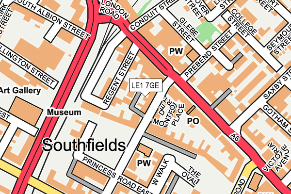 LE1 7GE map - OS OpenMap – Local (Ordnance Survey)