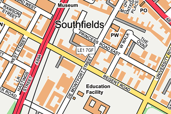 LE1 7GF map - OS OpenMap – Local (Ordnance Survey)